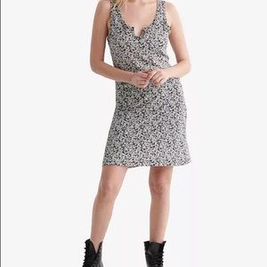 Lucky Brand Women's Scallop Notch Neck Midi Dress